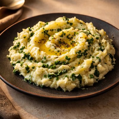 Mashed potatoes with greens