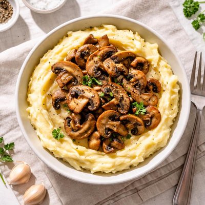 Mashed potatoes with mushrooms
