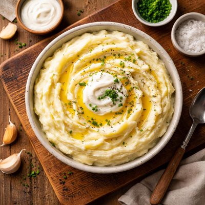 Mashed potatoes with sour cream