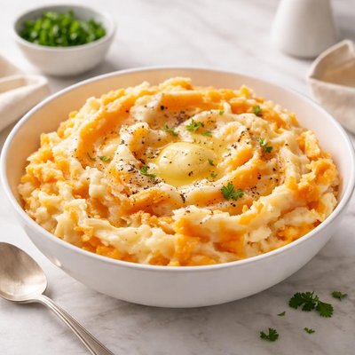 Mashed potatoes with sweet potatoes
