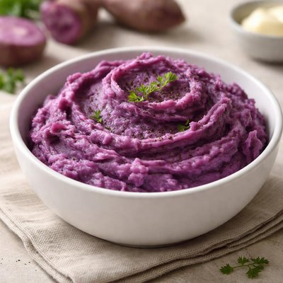 Mashed purple sweet potato