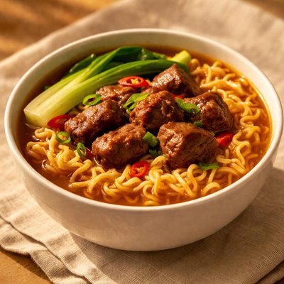 Master kong artificial braised beef flavour noodle