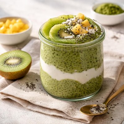 Matcha chia pudding