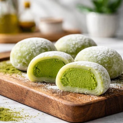 Matcha green tea mochi