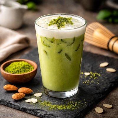 Matcha latte almond milk medium