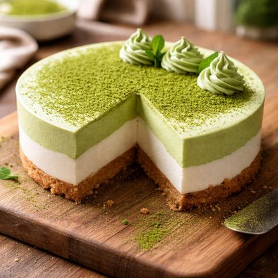 Matcha mousse cake