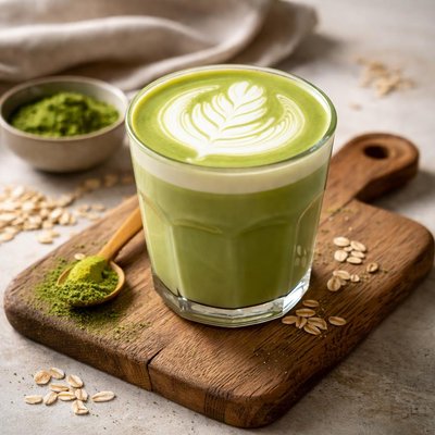 Matcha oat milk latte