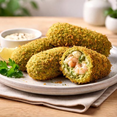 抹茶虾肉可乐饼