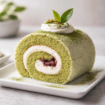 Matcha roll cake
