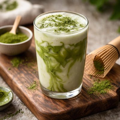 Matcha tea with milk