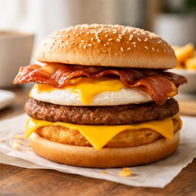 Большой завтрак бургер Макдоналдс