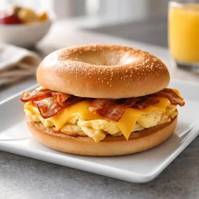 Mc donalds baccon egg and cheese bagle