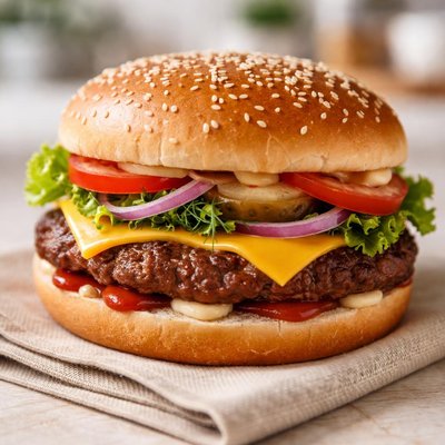 Mcdonald cheese burger deluxe