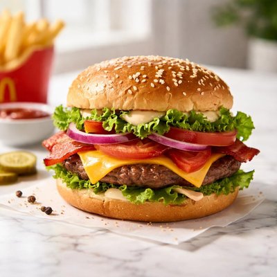 Mcdonalds deluxe burger