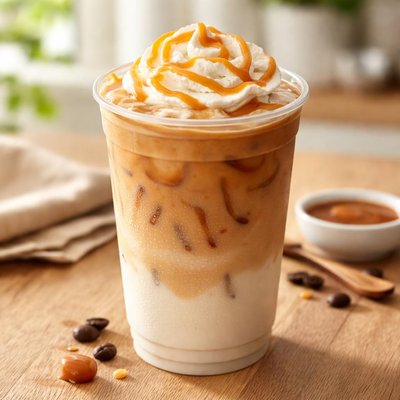Mcdonalds medium caramel iced latte