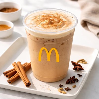 麦当劳中杯奶茶拿铁