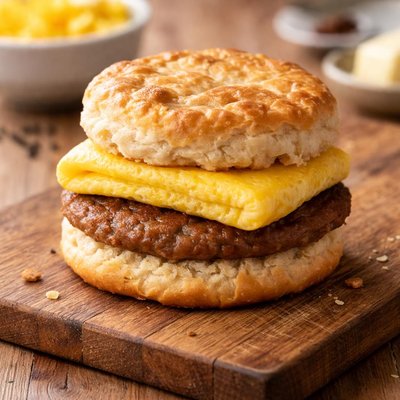Mcdonalds sausage biscuit with egg