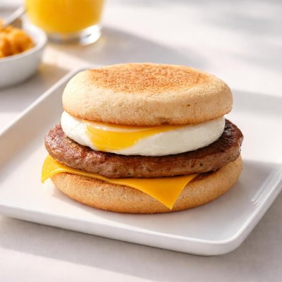 Mcdonalds sausage mcmuffin with egg