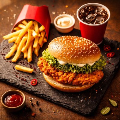 Mcspicy with medium fries and small coke