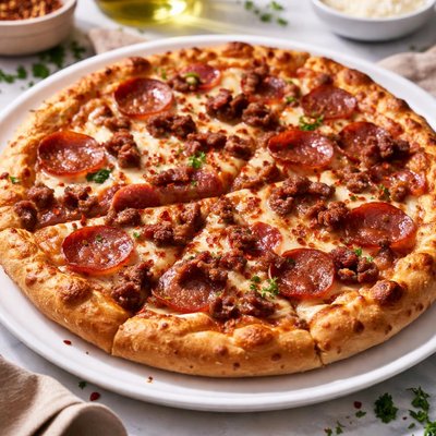 Meat feast pizza