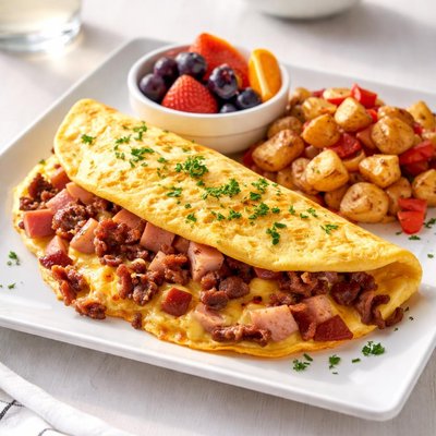 Meat lovers omelet