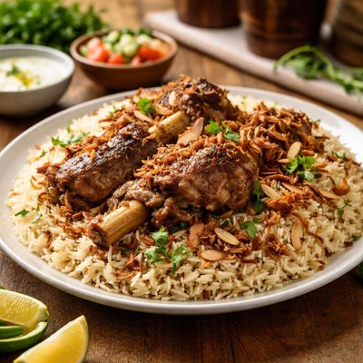 Meat madfoo  woth rice