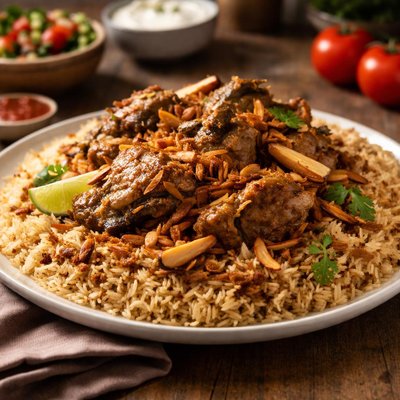 Meat madfoon with rice