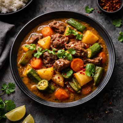 肉土豆秋葵胡萝卜咖喱