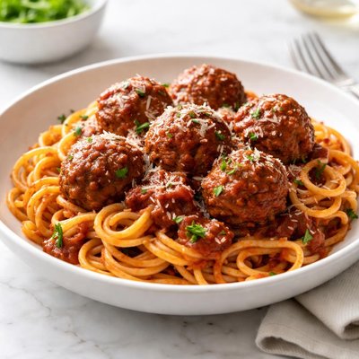 Meatball marinara pasta