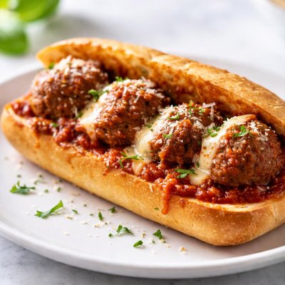 Meatball marinara sub