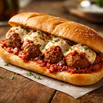 Meatball parm sandwich