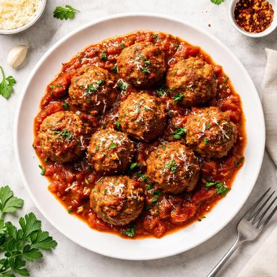Meatballs and tomato sauce
