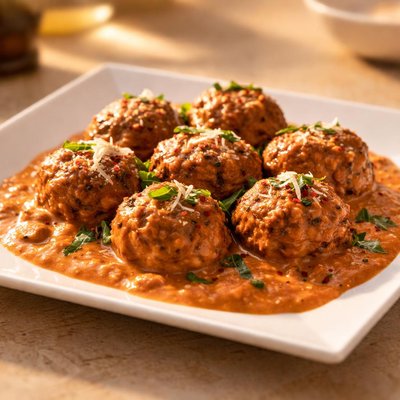 Meatballs in vodka sauce