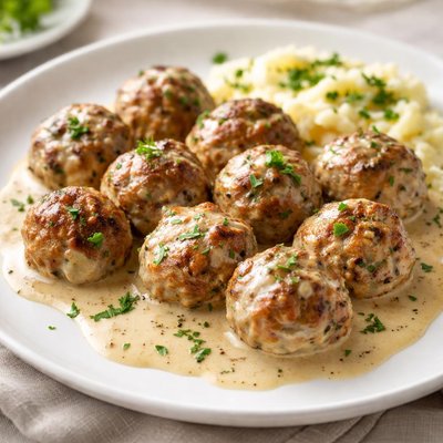 Meatballs with cream sauce