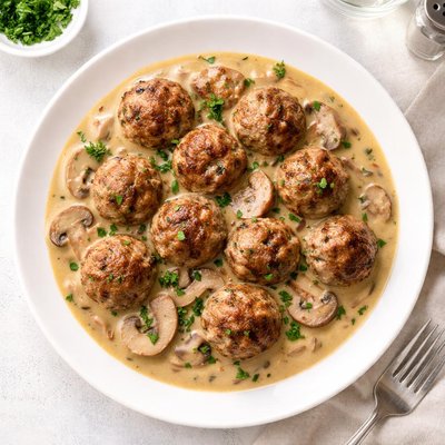 Meatballs with mushroom sauce