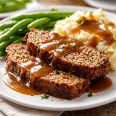 Meatloaf with gravy