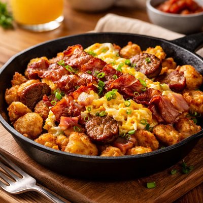 Meatlovers breakfast skillet