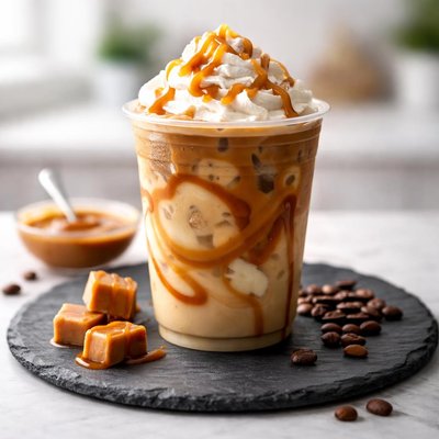 Med ice coffee caramel swirl dunks