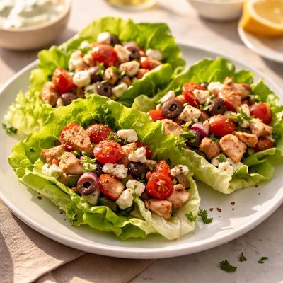 Mediterranean lettuce wrap