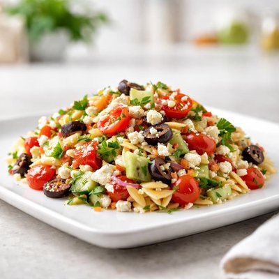 Mediterranean orzo pasta salad