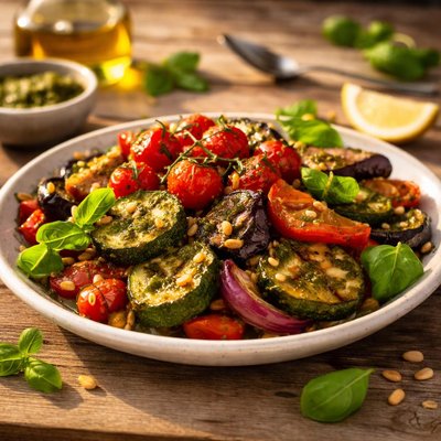 Mediterranean vegetables with pesto