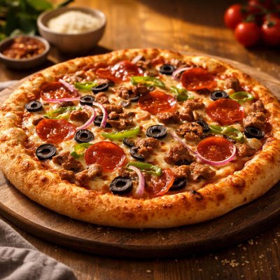 Medium dominos supreme pizza