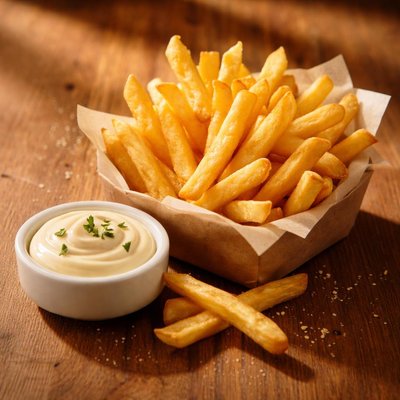 Medium french fries with mayo dip
