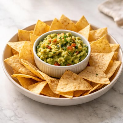 Medium portion of chips and dip