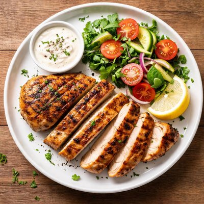 Medium portion of grilled chicken