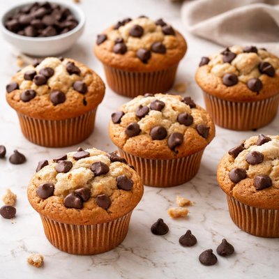 Medium size choc chip muffins