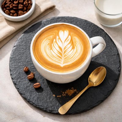 Medium whole milk latte