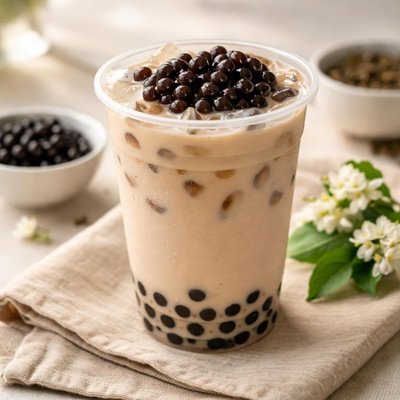 Meet fresh jasmine milk tea