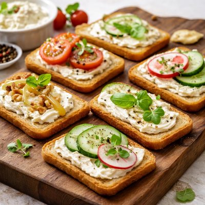 Melba toast with cheese