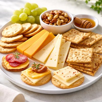Members mark cheese and crackers